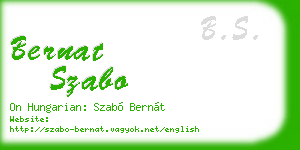 bernat szabo business card